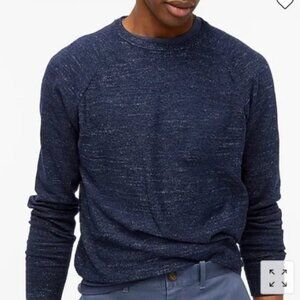 Large J. Crew Men's Navy Pullover Sweater Crew Neck 100% Cotton